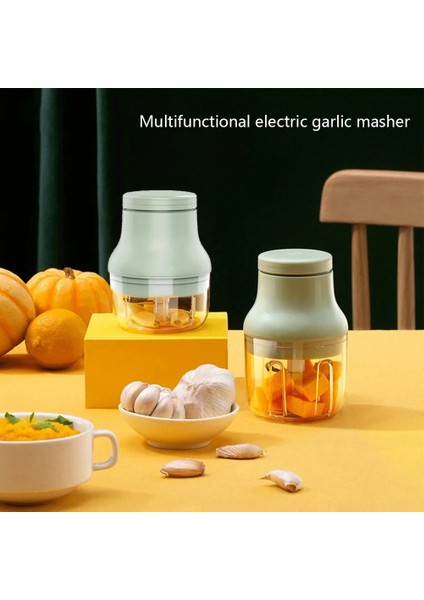 Manuel Baskı 100/250 ml Elektrikli Mini Sarımsak Kıyıcı USB Kıyma Makinesi Sarımsak Ezici Makinesi Ezilmiş Zencefil Sebze Kırıcı Sebze Araçları (Yurt Dışından)