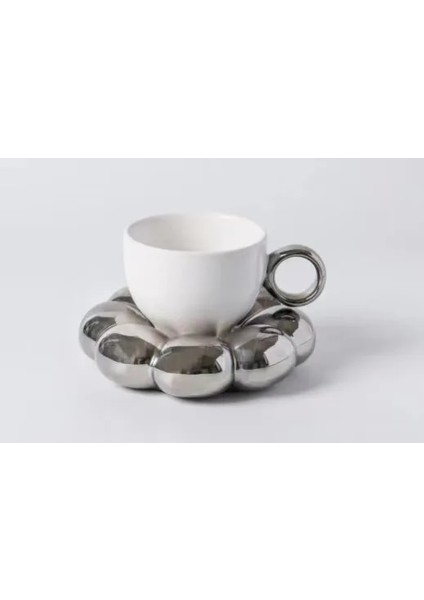 Stylea-Sliver Seramik Kahve Kupalar Iskandinav Yaratıcı Fincan Ayçiçeği Tabağı Süt Çay Bardağı Tepsi ile Doğum Günü Noel Hediyesi Masa Dekorasyonu (Yurt Dışından)