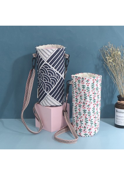 QZYHG052-B 1 Pc Moda Kolu Omuz Crossbody Kupa Çanta Şişe Tutucu Ayarlanabilir Taşınabilir Pamuk ve Keten Kupa Tutucu Çanta (Yurt Dışından) indirimleri