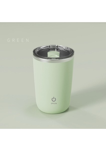 Yeşil 350 ml USB Şarj Edilebilir Otomatik Kendini Karıştıran Manyetik Kupa Paslanmaz Çelik Kahve Süt Karıştırma Fincan Blender Akıllı Mikser Su Şişesi (Yurt Dışından)