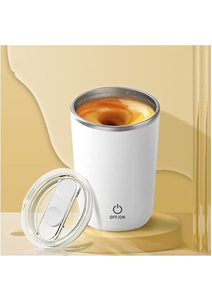 Yeşil 350 ml USB Şarj Edilebilir Otomatik Kendini Karıştıran Manyetik Kupa Paslanmaz Çelik Kahve Süt Karıştırma Fincan Blender Akıllı Mikser Su Şişesi (Yurt Dışından)