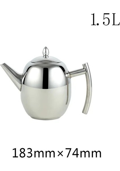 Gümüş 1.5l 1l/1.5l Göbek Şekli Çaydanlık El Tasarım Su Isıtıcısı 304 Paslanmaz Çelik Çaydanlık Filtreli Su Kabı (Yurt Dışından)