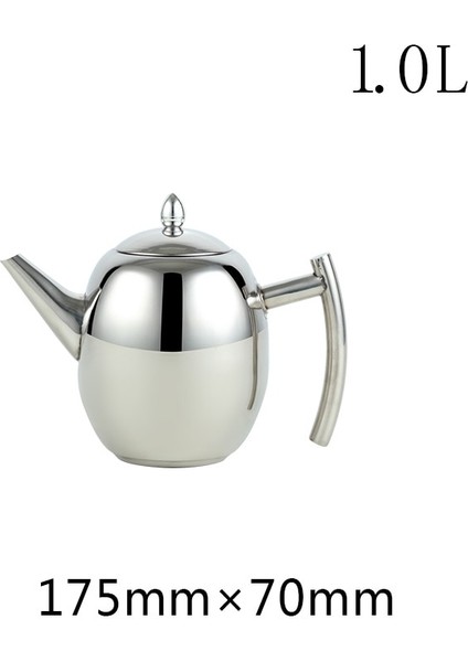 Gümüş 1.5l 1l/1.5l Göbek Şekli Çaydanlık El Tasarım Su Isıtıcısı 304 Paslanmaz Çelik Çaydanlık Filtreli Su Kabı (Yurt Dışından)