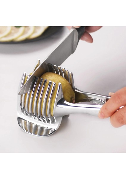 Bir Mutfak Meyve Dilimleme Saplı Paslanmaz Çelik Sebze Domates Klip Tutucu Limon Patates Kesici Soğan Kesme Aleti Alet (Yurt Dışından) fiyatları