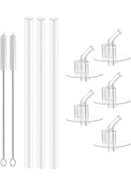 No.1 3 Yedek Silikon Pipet 5 Damlatmaz Borulu Set 2 Temizleme Fırçası ile Çocuklar Yetişkinler Için Termos Bardak Biberonlar (Yurt Dışından)