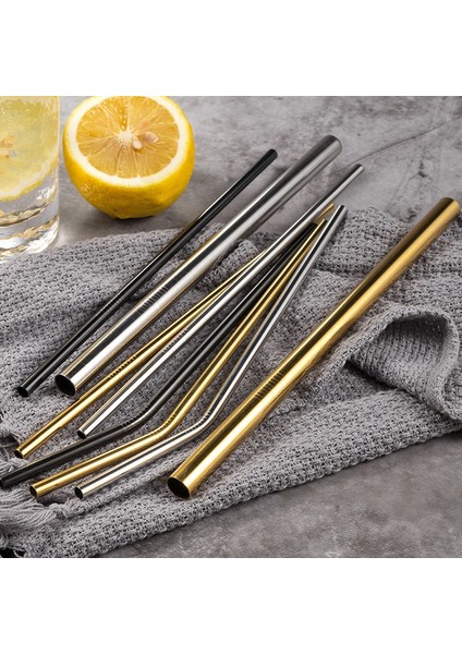 Altın E Mutfak Aksesuarları Gadget Yeniden Kullanılabilir 304 Paslanmaz Çelik Pipet Metal Içecekler Bardak Pipet Temiz Fırça ile Cozinha Criativa (Yurt Dışından)