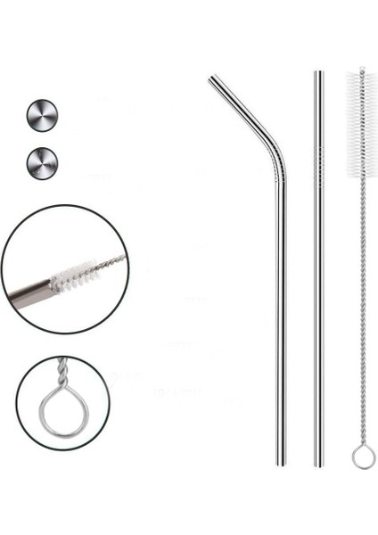 Altın E Mutfak Aksesuarları Gadget Yeniden Kullanılabilir 304 Paslanmaz Çelik Pipet Metal Içecekler Bardak Pipet Temiz Fırça ile Cozinha Criativa (Yurt Dışından)