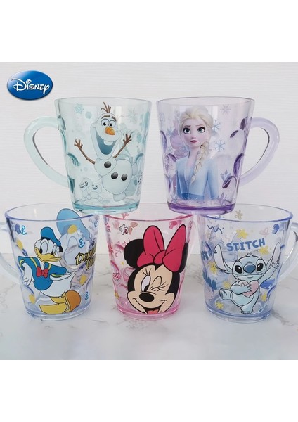 Cf-Kristal Cam 250ML-KUTULU Disney Stitch Mickey Minnie Mouse Karikatür Bardaklar Içecek Suyu Kristal Bardak Anime Figürü Frozen Elsa Gargara Bardak Çocuk Süt Kupa Bardak (Yurt Dışından)