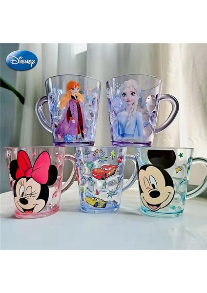 Cf-Kristal Cam 250ML-KUTULU Disney Stitch Mickey Minnie Mouse Karikatür Bardaklar Içecek Suyu Kristal Bardak Anime Figürü Frozen Elsa Gargara Bardak Çocuk Süt Kupa Bardak (Yurt Dışından)