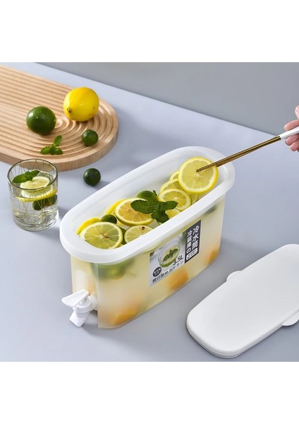 4l Meyve Suyu Sürahi 3.5 Litre Buzdolabı Soğuk Su Isıtıcısı Büyük Kapasiteli Su Suyu Sürahi Musluk ile Limon Bira Su Isıtıcısı Sürahi Içecek Dağıtıcı (Yurt Dışından)