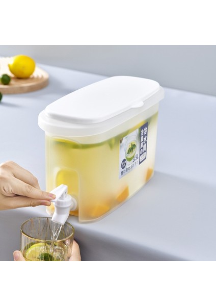 4l Meyve Suyu Sürahi 3.5 Litre Buzdolabı Soğuk Su Isıtıcısı Büyük Kapasiteli Su Suyu Sürahi Musluk ile Limon Bira Su Isıtıcısı Sürahi Içecek Dağıtıcı (Yurt Dışından)