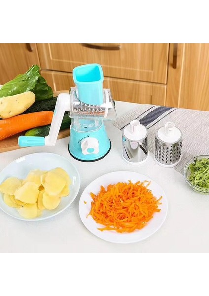 A-Red Manuel Sebze Kesici Dilimleme Çok Fonksiyonlu Yuvarlak 3 In 1 Rende Patates Havuç Peynir Mutfak Alet Mutfak Doğrama Araçları (Yurt Dışından) fiyatları