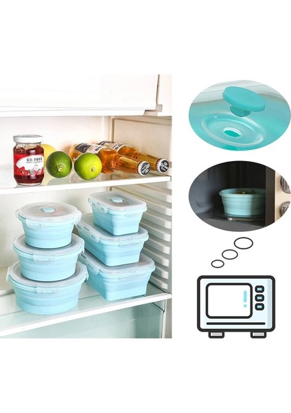 800 ml Pembe Yuvarlak Silikon Katlanır Öğle Yemeği Kutusu Seti Mikrodalga Gıda Konteyner Bento Kutusu Piknik Kamp Için Açık Meyve Salatası Saklama Kutuları (Yurt Dışından) indirimleri