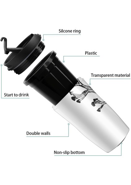350ML Yeni Into The Woods: Kimse Yalnız Değil Ağaç Seyahat Kahve Kupa Nespresso Fincan Termo Kahve Kupa (Yurt Dışından)