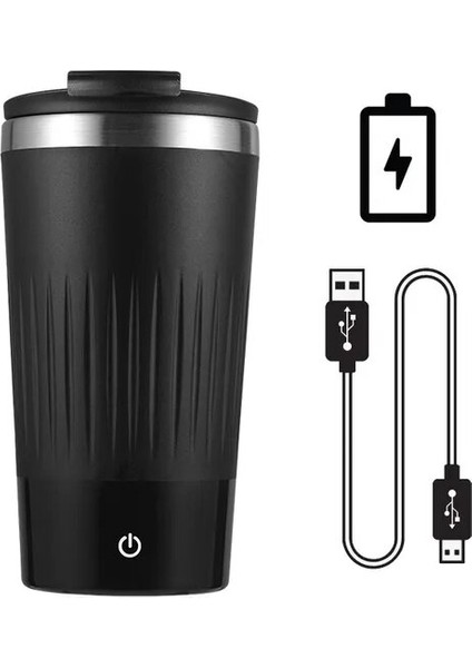 Siyah 401-500 ml 400 Mah Elektrikli Akıllı Karıştırma Kahve Fincanı USB Şarj Edilebilir Otomatik Kendini Karıştıran Manyetik Kupa Protein Tozu Karışık Şişe Hediye (Yurt Dışından)