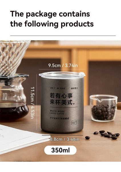 350 ml Gri Worthbuy 18/8 Paslanmaz Çelik Bardak Kahve Fincanı Büyük Kapasiteli Kahve Fincanı Taşınabilir Su Sızdırmaz Su Şişesi (Yurt Dışından)