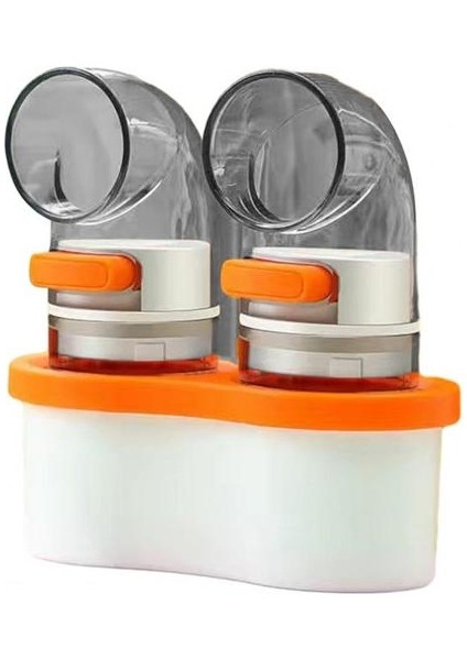 Turuncu 2 Adet Kontrol Baharat Kavanoz Hıps Baharat Kavanoz Kolay Dolum Toz Geçirmez Dayanıklı Kantitatif Tuz Şişesi Baharat Tankı (Yurt Dışından)