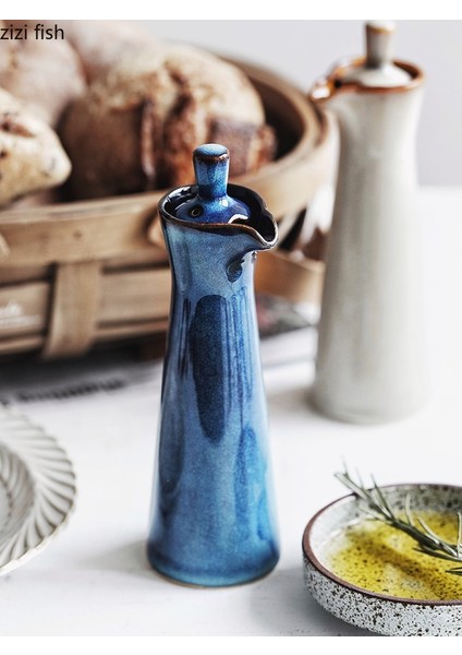 C Baharat Kavanozu Seramik Baharat Kavanozları Yağlayıcı Baharat Kavanoz Baharat Aracı Tuzluk Yaratıcı Ev Mutfak Retro Zeytinyağı Şişeleri Baharat Kapları (Yurt Dışından)