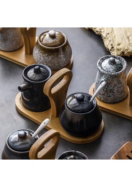 K-1 Adet Japon Seramik Baharat Pot Iki Parçalı Set Soya Sos Tenceresi Sirke Şişesi Basit Mutfak Malzemeleri Baharat Yağı Tuz Kutusu Tek (Yurt Dışından)