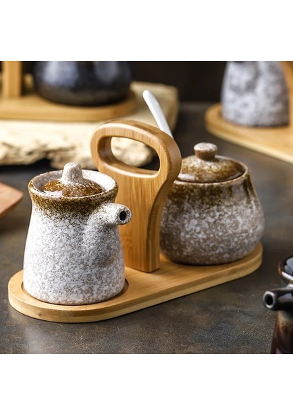 K-1 Adet Japon Seramik Baharat Pot Iki Parçalı Set Soya Sos Tenceresi Sirke Şişesi Basit Mutfak Malzemeleri Baharat Yağı Tuz Kutusu Tek (Yurt Dışından)