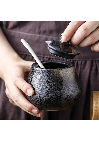 K-1 Adet Japon Seramik Baharat Pot Iki Parçalı Set Soya Sos Tenceresi Sirke Şişesi Basit Mutfak Malzemeleri Baharat Yağı Tuz Kutusu Tek (Yurt Dışından)
