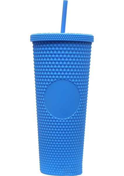 710 ml Elmas Radyant Saman Kapaklı Bardak 710 ml Kişiselleştirilmiş Soğuk Su Bardağı Samanlı Bardak Çift Katmanlı Plastik Durian Kahve Kupa (Yurt Dışından)