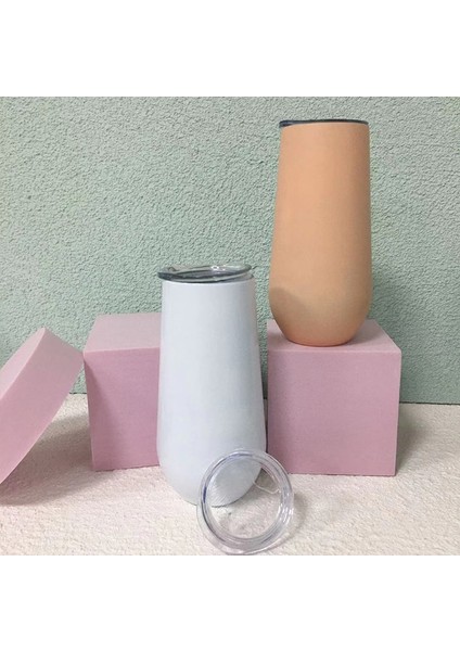 J 6oz Klasik Şarap Tumbler 6oz Paslanmaz Çelik Bardak Kahve Süt Kupa Içme Bardağı Vakum Yalıtımlı Kupalar Noel Hediyesi (Yurt Dışından)
