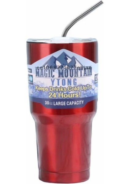 900ML-KIRMIZI-SAMAN-4 30OZ Magic Mountain Termos Bardak Buz Termosu 30OZ Kahve Kupa Vakum Yalıtımlı Şişe Paslanmaz Su Staw Çelik Dış Mekan Termal Mataralar (Yurt Dışından)