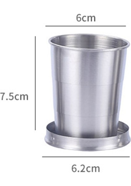 150 ml Paslanmaz Çelik Teleskopik Kahve Şarap Bardağı Katlanabilir Katlanır Bardak Açık Kamp Seyahat Yürüyüş Dable 75 ML/150 ML/250 ml (Yurt Dışından)