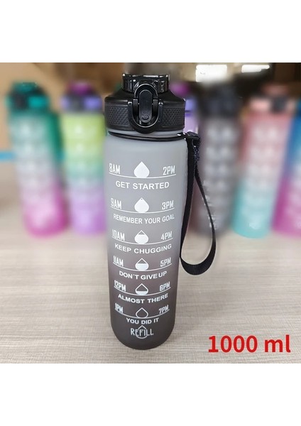 E (1000 Ml) 2.0l 2l Su Şişesi Öğrenci Pipetli Içecek Şişesi Büyük Kapasiteli Spor Sürahileri Zaman Işaretleyici Spor Plastik Bardaklar (Yurt Dışından)