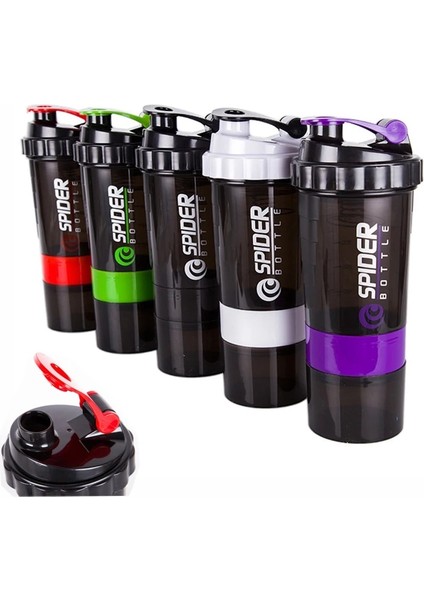 Siyah 550 ml Shaker Protein Tozu Şişesi Sallama Fincan Büyük Kapasiteli Su Şişesi Seyahat Plaj Karıştırma Fincan Fitness Salonu Egzersiz Şişeleri (Yurt Dışından) fiyatları