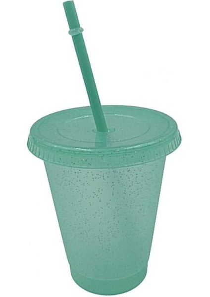 Yeşil 480 ml 480 ML/700 ml Yetişkin Yaratıcı Su Bardağı Payetli Glitter Pp Plastik Sıcaklık Algılama Çok Özellikli Rahat Saman Bardak (Yurt Dışından)