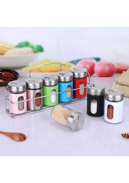 5 Şişe Metal Raf Mutfak Kamp Barbekü Cam Saklama Gadget Setleri Kimyon Biber Çeşni Tuz Baharat Biber Baharat Kavanoz Şişeler Konteyner (Yurt Dışından) fiyatları