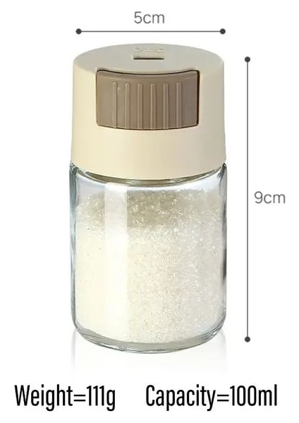 Bej 0.5g Ölçüm Tuzluk Itme Tipi Tuzluk Tuz Tankı Şeker Şişesi Baharat Biber Tuzluk Spicejar Can Baharat Şişesi (Yurt Dışından)