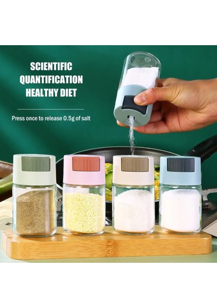 Bej 0.5g Ölçüm Tuzluk Itme Tipi Tuzluk Tuz Tankı Şeker Şişesi Baharat Biber Tuzluk Spicejar Can Baharat Şişesi (Yurt Dışından)