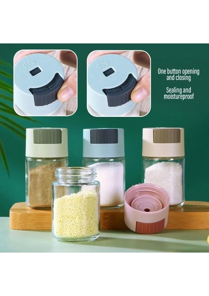 Bej 0.5g Ölçüm Tuzluk Itme Tipi Tuzluk Tuz Tankı Şeker Şişesi Baharat Biber Tuzluk Spicejar Can Baharat Şişesi (Yurt Dışından)