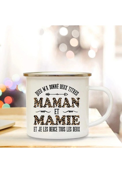 UXH155808-A015WH-8 Süper Mamie Seni Seviyorum Baskılı Emaye Kupa Içecek Süt Kahve Fincanları Hamilelik Duyuru Kupalar Büyükanne Için En Iyi Fikir Hediyeler (Yurt Dışından)