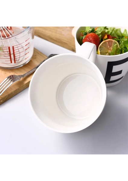 K 800ML 1000ML Büyük Mektup Kapasiteli Kupa Kahvaltı Yulaf Ezmesi Fincan Özel Desen ile Basit Beyaz Salata Kasesi (Yurt Dışından) fırsatları
