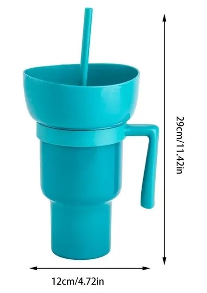 Mavi Aperatif Bardağı 2'si 1 Arada Çok Fonksiyonlu Renk Değiştiren Stadyum Tumbler Aperatif Içecek Pipetli Bardak Filmler Ev Kullanımı Için (Yurt Dışından)
