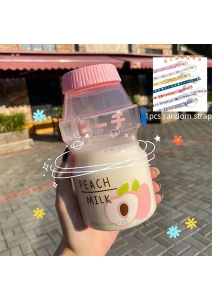 Şeffaf Pembe 480 ml 480 ml Sevimli Su Şişesi Çocuklar Için Taşınabilir Drinkware Okul Su Şişesi Anti-Sonbahar Kamp Su Şişesi Kızlar Için Süt Bardak (Yurt Dışından)