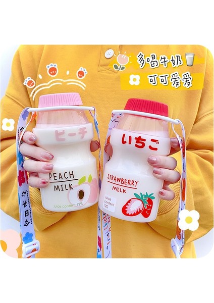 Şeffaf Pembe 480 ml 480 ml Sevimli Su Şişesi Çocuklar Için Taşınabilir Drinkware Okul Su Şişesi Anti-Sonbahar Kamp Su Şişesi Kızlar Için Süt Bardak (Yurt Dışından)