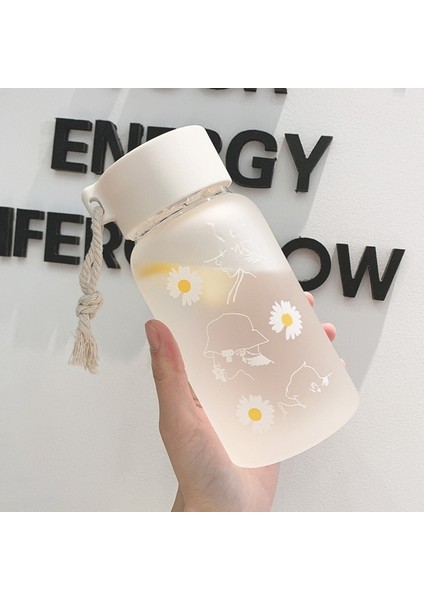 Buzlu-3 Çiçekler 500 ml Küçük Papatya Plastik Bardak Yaz Temizle Buzlu Su Bardağı Basit Taze Erkek Kız Öğrenciler Hediye Fincan Taşınabilir Açık Su Şişesi (Yurt Dışından)