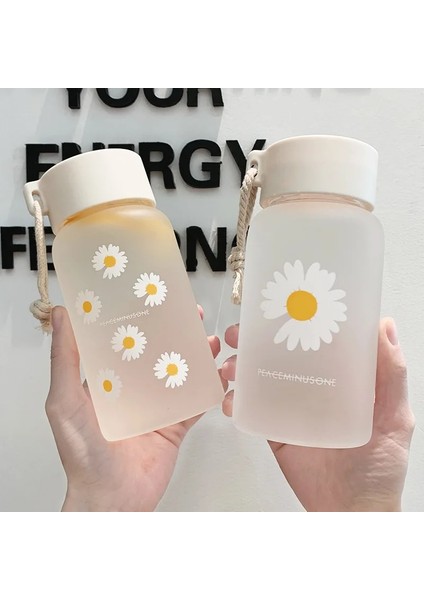 Buzlu-3 Çiçekler 500 ml Küçük Papatya Plastik Bardak Yaz Temizle Buzlu Su Bardağı Basit Taze Erkek Kız Öğrenciler Hediye Fincan Taşınabilir Açık Su Şişesi (Yurt Dışından)
