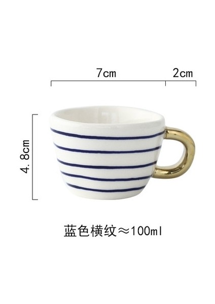 100-350 ml Iskandinav Lüks Kupa Altın Saplı Geniş Ağızlı El Boyalı Geometrik Seramik El Yapımı Düzensiz Bardak Süt Çay Yulaf Ezmesi Kahve Kupa (Yurt Dışından)