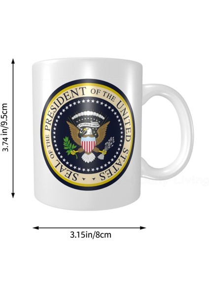 Navy-1 301-400 ml Amerika Birleşik Devletleri Başkanı Mühür Kahve Kupa Komik Seramik Bardaklar Ofis Çay Kakao Bardağı Ev Mutfak Dekoru Benzersiz Hediye (Yurt Dışından) fırsatları