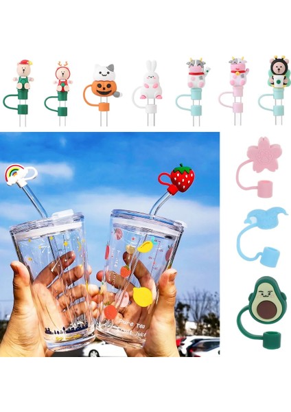 Stil 5 Sevimli Silikon Saman Fiş Sıçrama Geçirmez Hava Geçirmez Içme Toz Kapağı Karikatür Fişler Kapak Yeniden Kullanılabilir Bardak Drinkware Kap Aksesuarları (Yurt Dışından) fiyatları