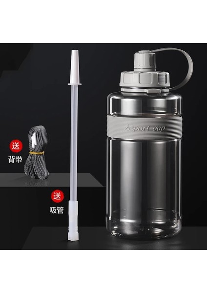 Gri 1500 ml 2 Litre Büyük Su Şişesi Pipetli 2l/1.5l/1l/0.6l Büyük Kapasiteli Okul Spor Salonu Spor Içme Şişeleri Fitness (Yurt Dışından)