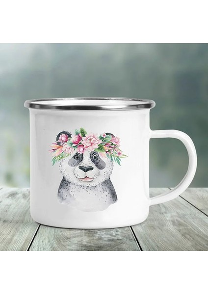 XH1987-A015WH-8 Sevimli Hayvan Mektup Baskı Kupalar Yaratıcı Cam Kahve Çay Bardağı Içecekler Tatlı Kahvaltı Süt Kupası Emaye Kupalar Kolu Drinkware Hediyeler (Yurt Dışından)