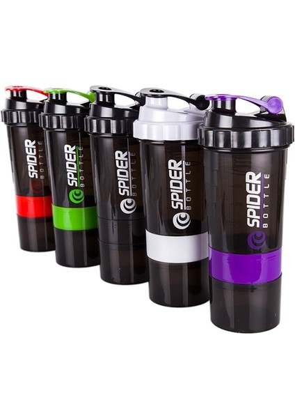Kırmızı 3 Katlı Shaker Protein Şişesi Toz Shake Kupası Büyük Kapasiteli Su Şişesi Plastik Karıştırma Kabı Vücut Geliştirme Su Şişesi (Yurt Dışından) modelleri