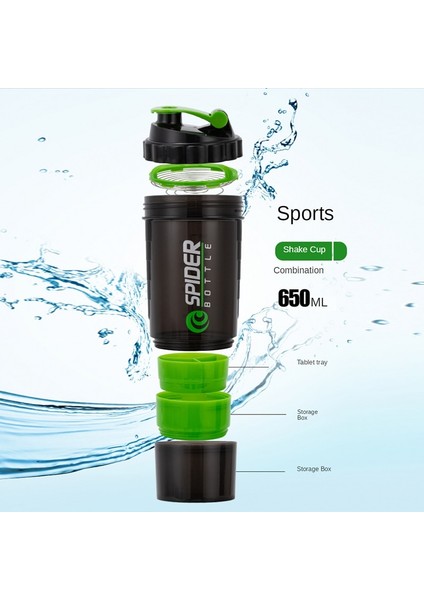 Kırmızı 3 Katlı Shaker Protein Şişesi Toz Shake Kupası Büyük Kapasiteli Su Şişesi Plastik Karıştırma Kabı Vücut Geliştirme Su Şişesi (Yurt Dışından) fırsatları